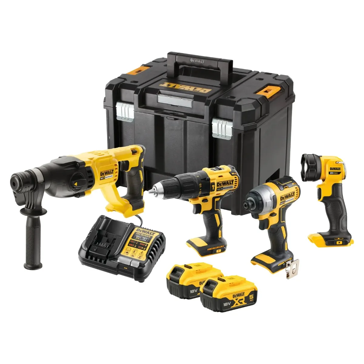 DeWalt aku set DCK440P2T 18 V — DCD778 + DCF787 + DCL040 + DCH133, 2 × 5,0 Ah
