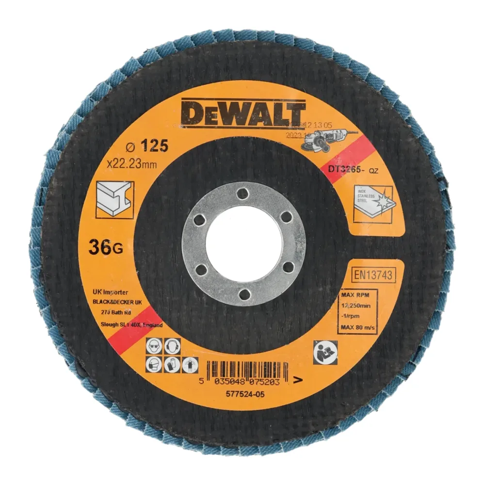 DeWalt lamelna brusna ploča DT3265 Standard — 125 mm, granulacija 36, kosa