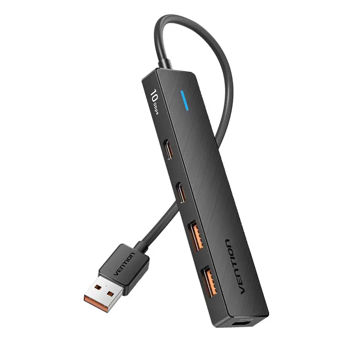 Hub USB-A muški 3.2 na 2* USB-A 3.2 i 2*USB-C Vention 0.15 m chsbb crni