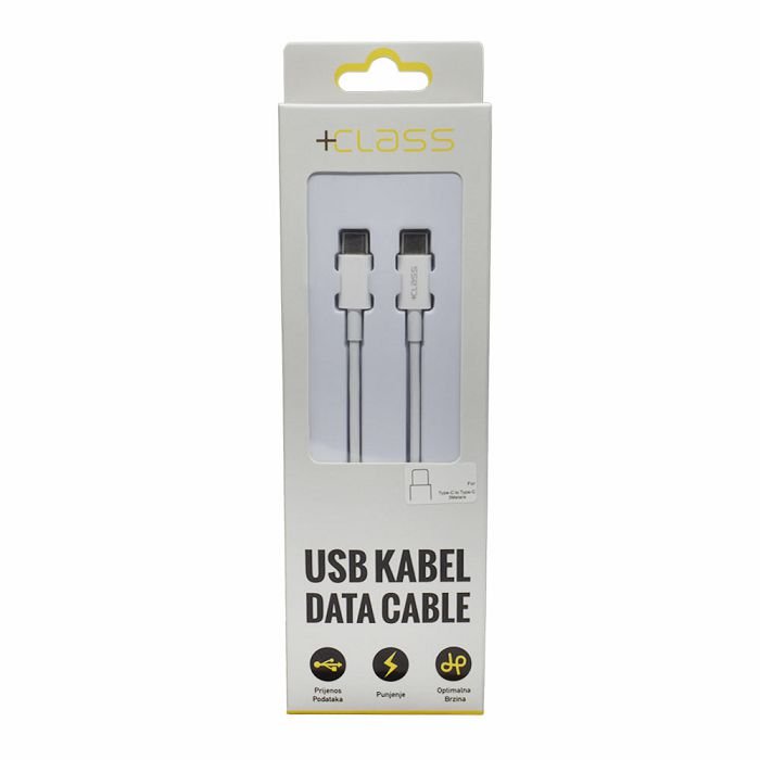 USB kabel +CLASS tip C na tip C PD dužine 3 m bijeli
