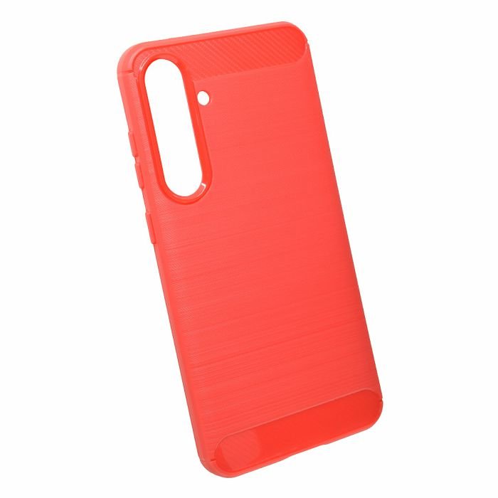 Maskica +CLASS TPU karbon mat za Samsung S24, S921B, S25, S931B crvena