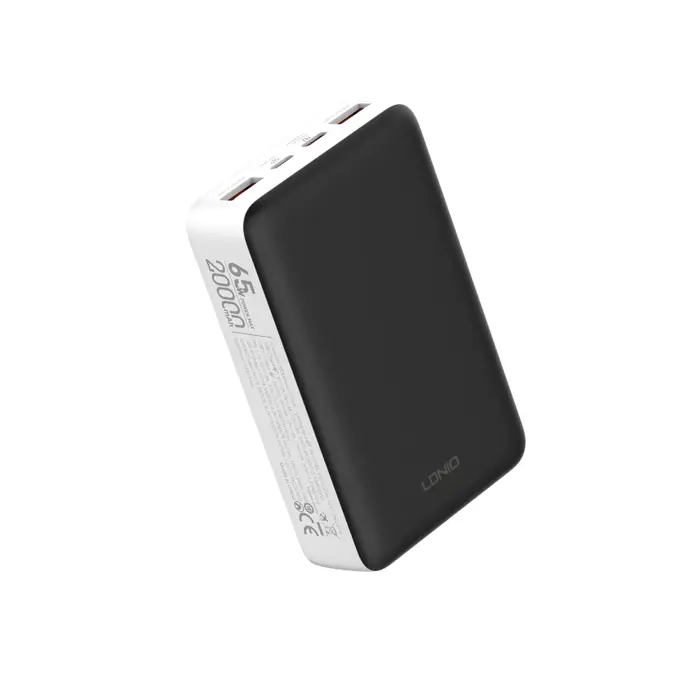 Baterija prenosiva LDNIO 20000 mAh 65W USB-A i USB-C +kabel USB-C PQ43 bijela