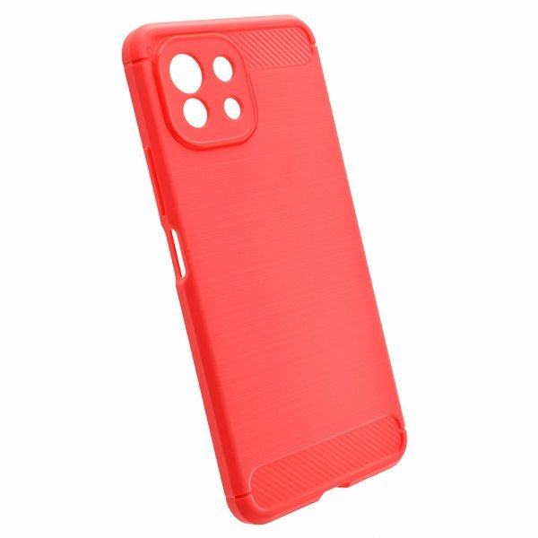 Maskica +CLASS TPU karbon mat za Xiaomi Mi 11 Lite, 11 Lite 5G ne crvena