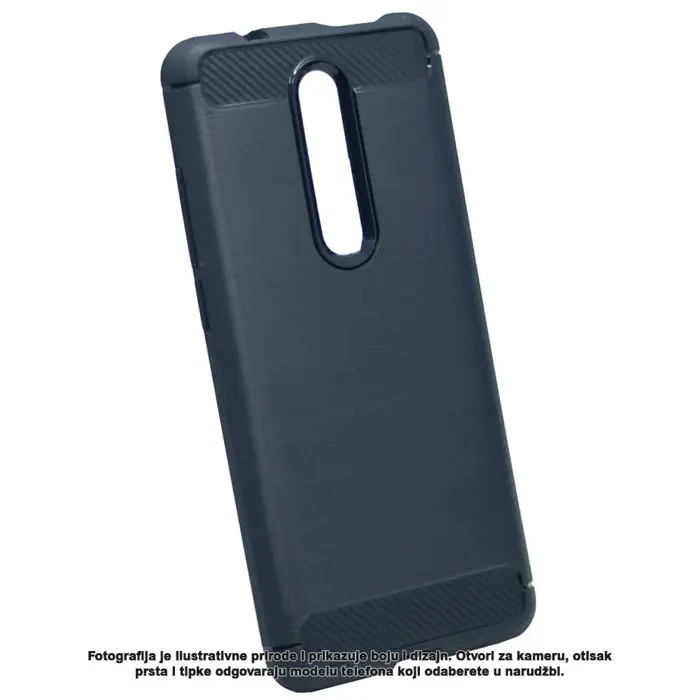 Maskica +CLASS TPU karbon mat za Huawei P20 Lite 2019 plava