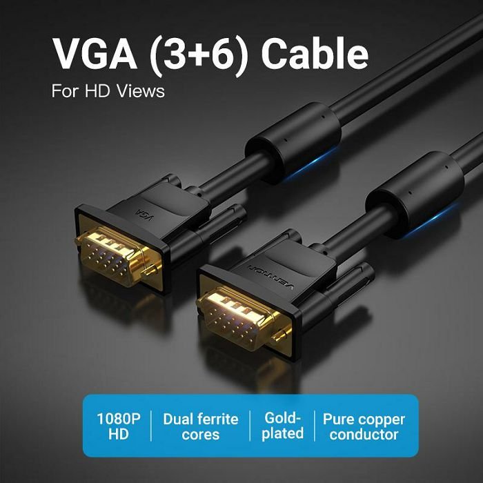 VGA kabel produžni VGA muški na VGA muški Vention daebg 1.5 m crni