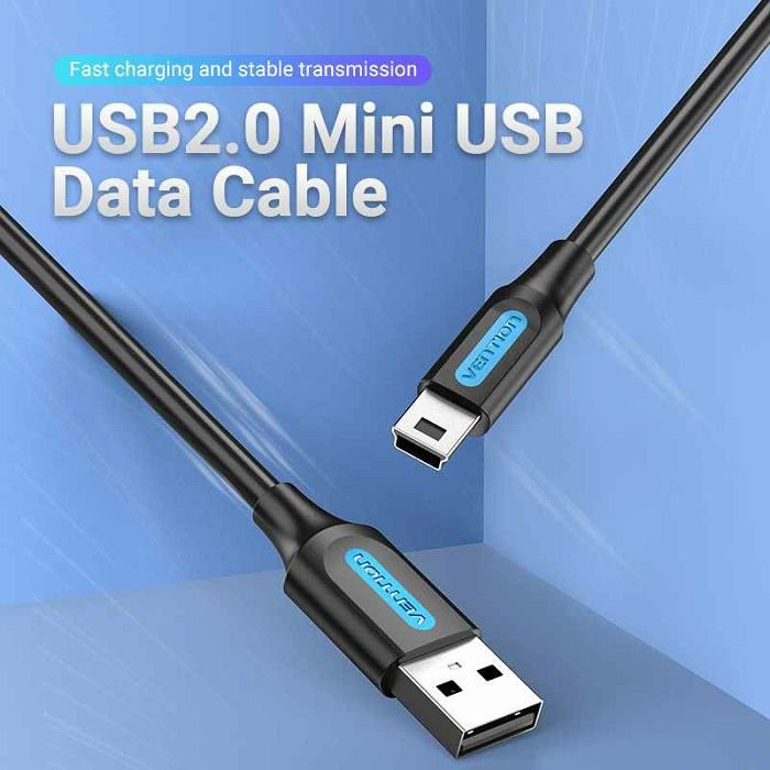 USB kabel USB-A na USB Mini B Vention 1.5 m combg pvc crni