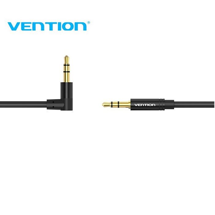 Audio kabel 3.5 mm muški na 3.5 mm muški kutni 90 Vention 0.5 m bakbd-T crni