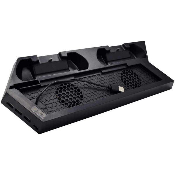 Stalak +CLASS za hlađenje PS4 s punjačem za 2 kontrolera crni