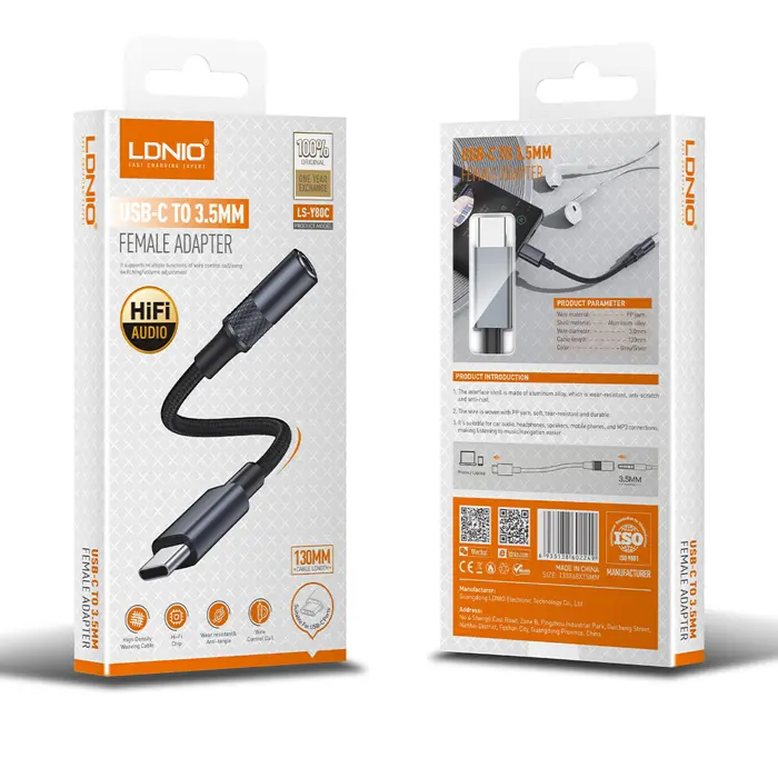 Adapter LDNIO LSY80I Lightning na 3,5 mm bijeli