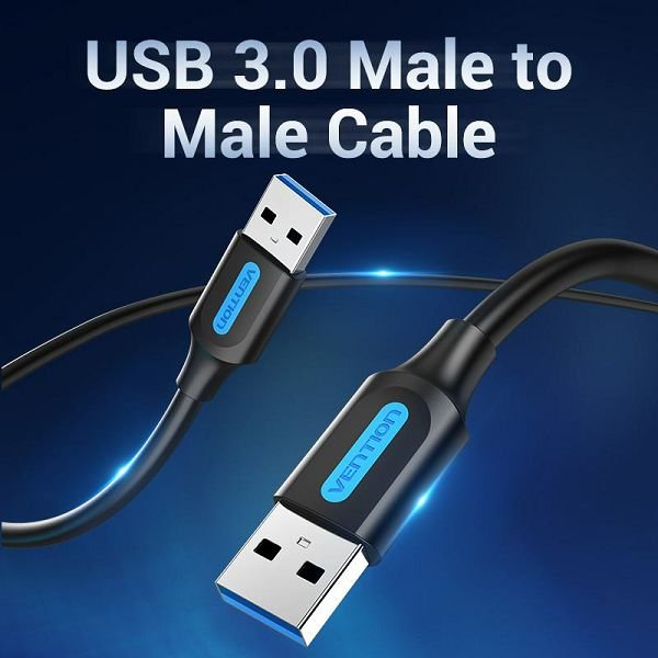 USB kabel muški na USB muški 3.0 Vention 3 m conbi pvc crni