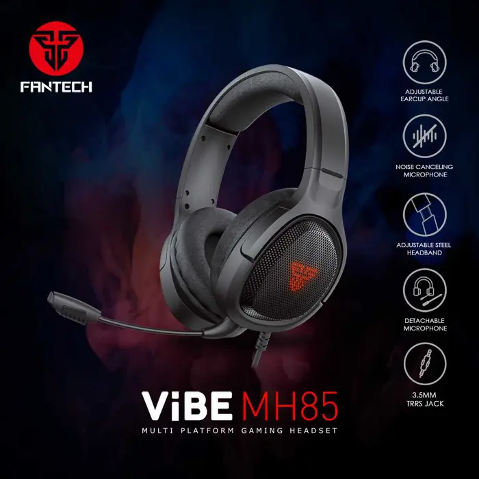 Slušalice žične gaming Fantech 3.5 mm + USB + mikrofon vibe MH85