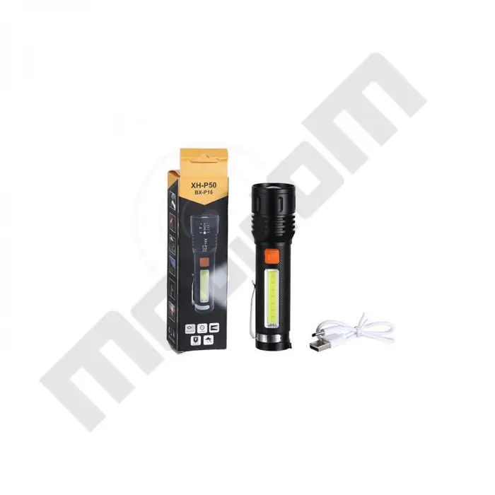 Ručna LED lampa punjiva tip C USB BX-P12 P50 16 cm